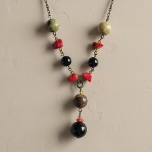 Emily Ray Sterling Silver Artisan Beaded Y Necklace 925 Gemstone Crystal Lariat